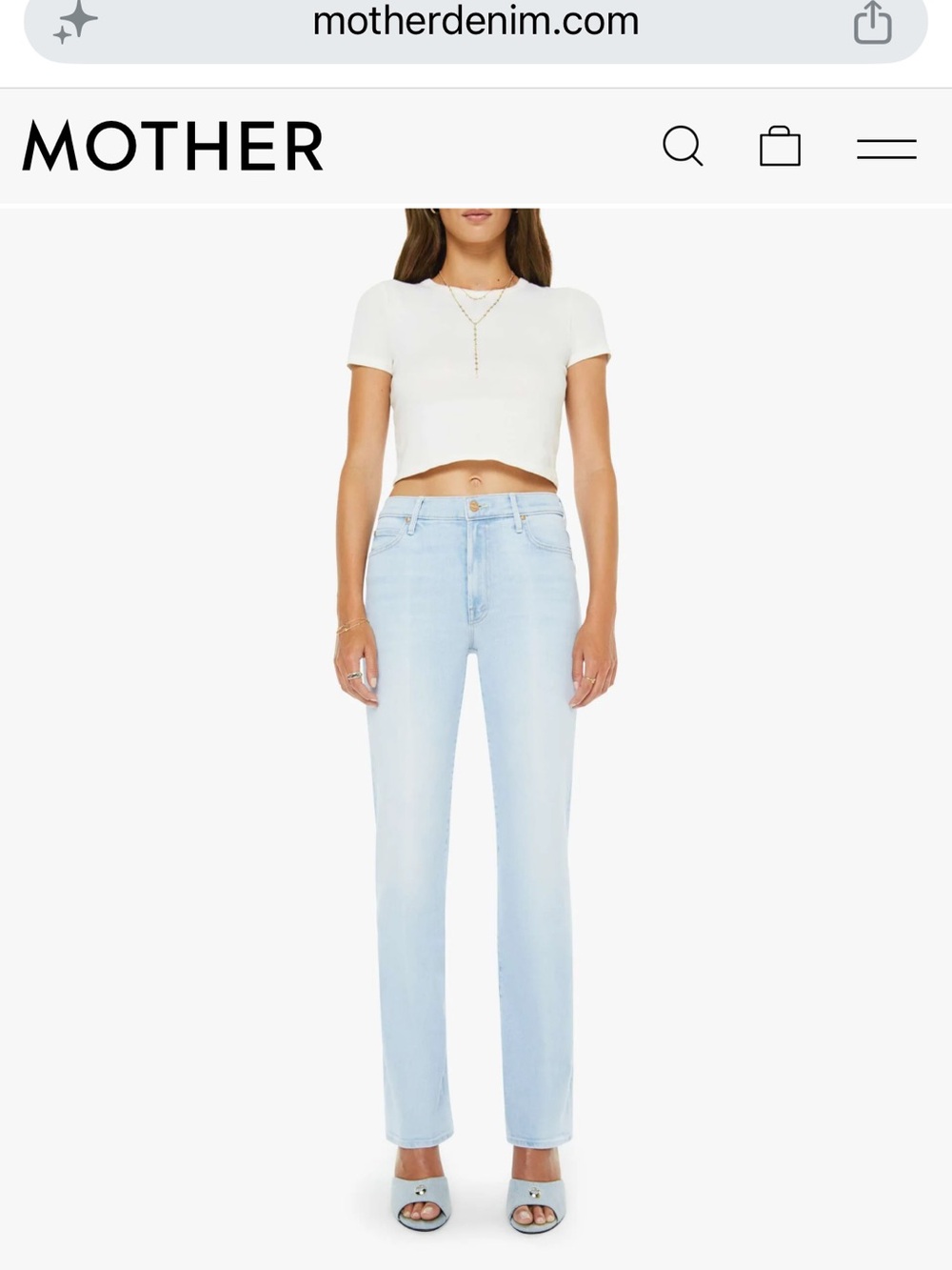 MOTHER Light Blue Straight-Leg Jeans